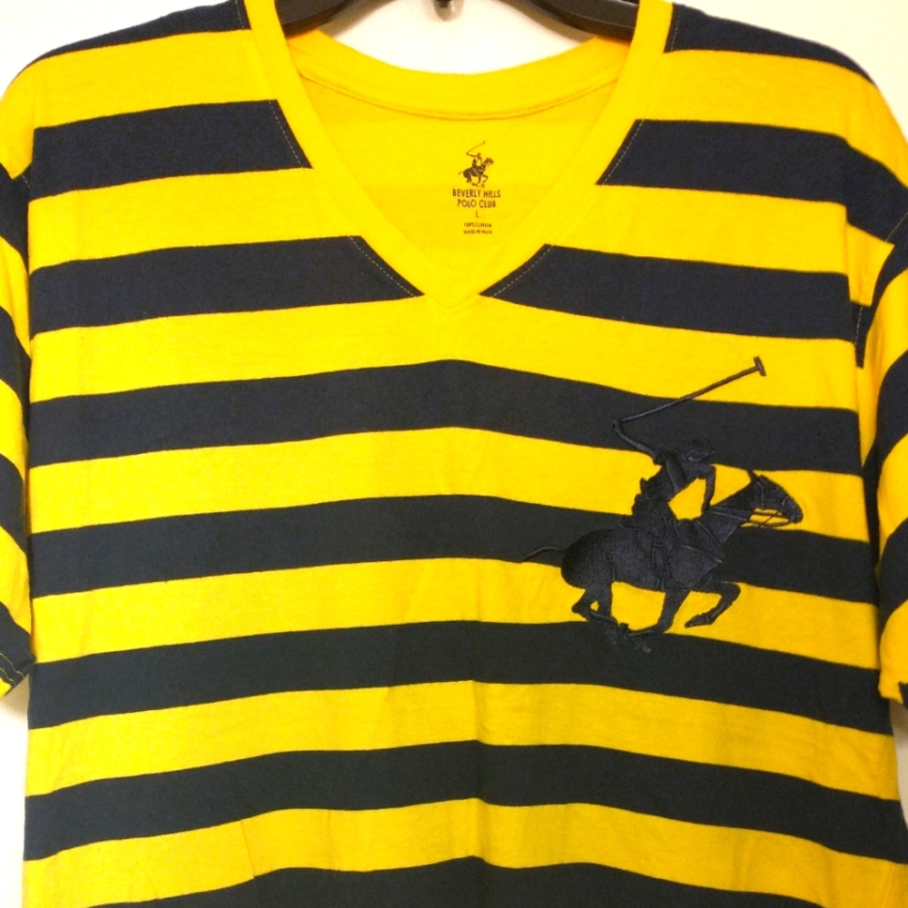 Yellow and Navy Blue, L, t shirt, cotton